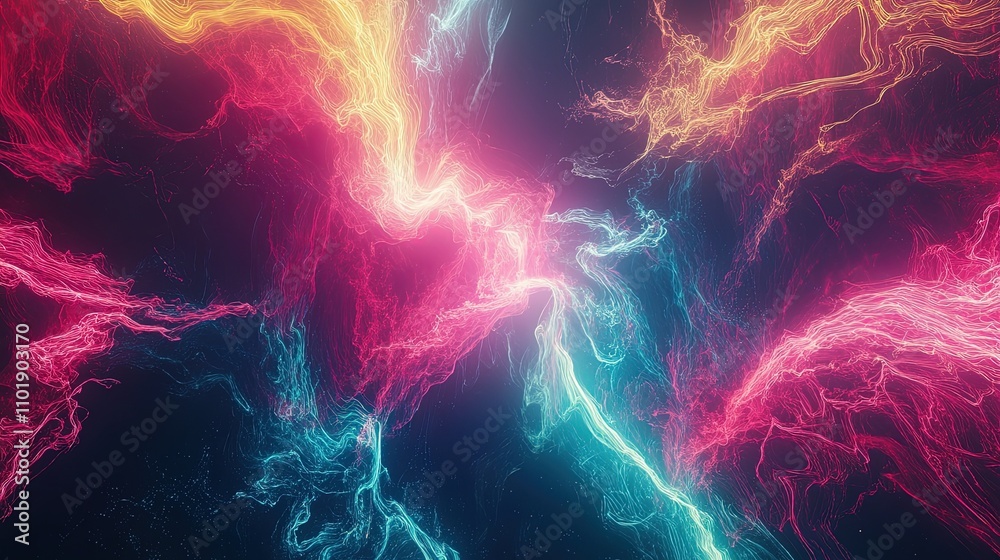 Obraz premium line neon effect abstract background