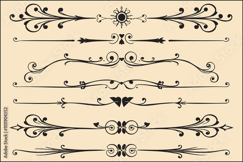 Elegant Vintage Ornamental Dividers and Flourishes Collection