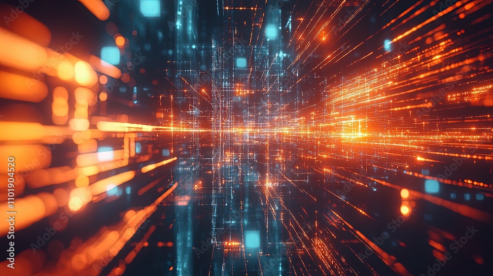 Fototapeta premium line neon effect abstract background