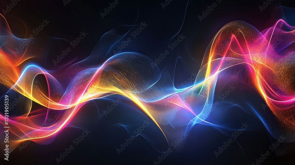 Obraz premium line neon effect abstract background