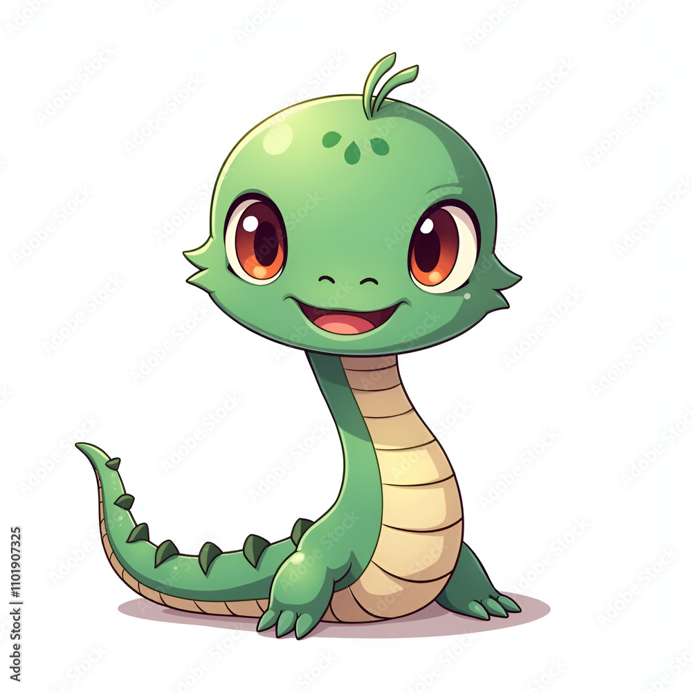 Fototapeta premium Cute Snake Chibi Character
