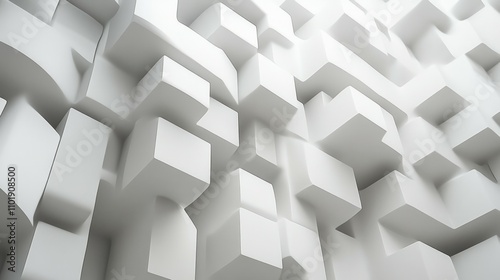 Abstract 3D geometric square cubes shapes with a minimalist aesthetic background