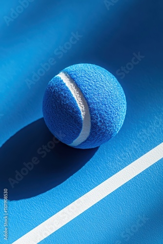 Blue Tennis Ball on Court 