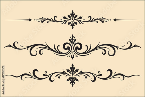 Elegant Vintage Ornamental Dividers and Flourishes Collection