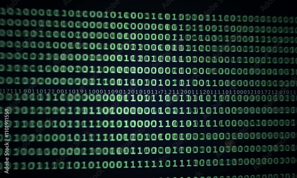 Abstract Binary Code: Digital Green Matrix Background Abstract Binary Code: Digital Green Matrix Background