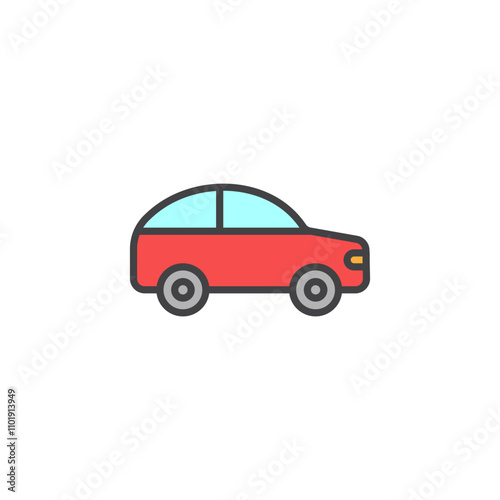 Car icon in colored version