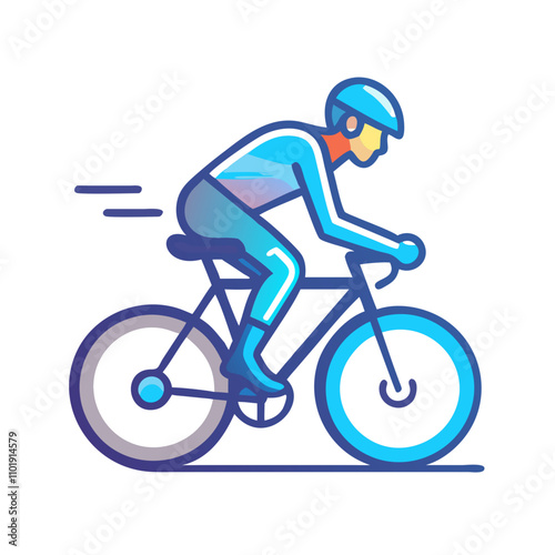Cyclist riding a bike icon