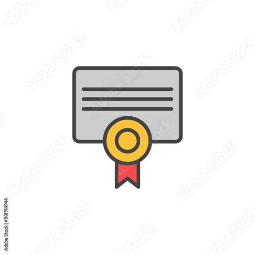 Diploma icon in colored version