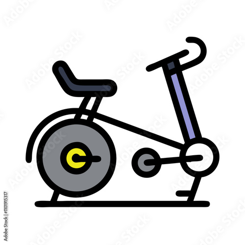 Stationary exercise bike for fitness icon