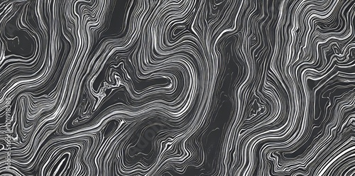 Background with wavy patterns. Curved stripes on a monochrome background. Abstract waves that repeat. Texture of stripes with numerous lines. Black and white illustration. photo