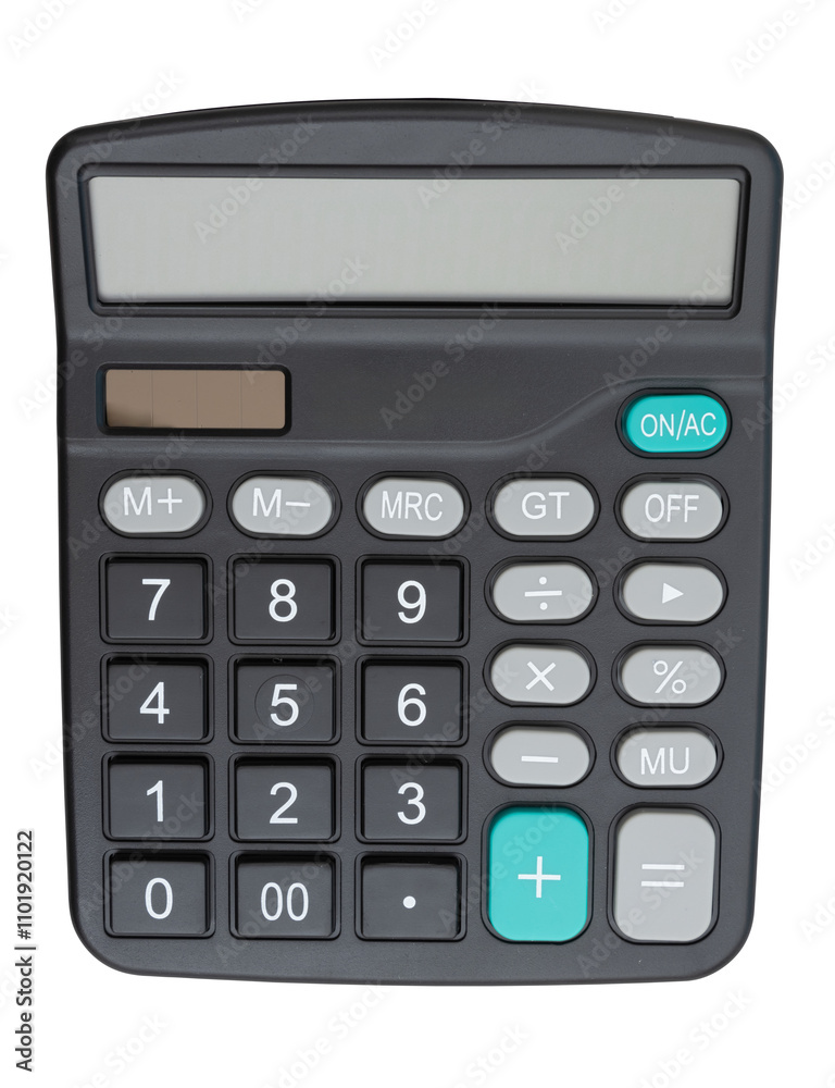 A black calculator isolated on white with clipping path A black calculator isolated on white with clipping path