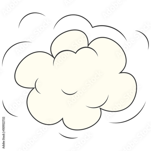 Speed cloud comic. Cartoon fast motion clouds vector set. Hand drawn comic doodles.