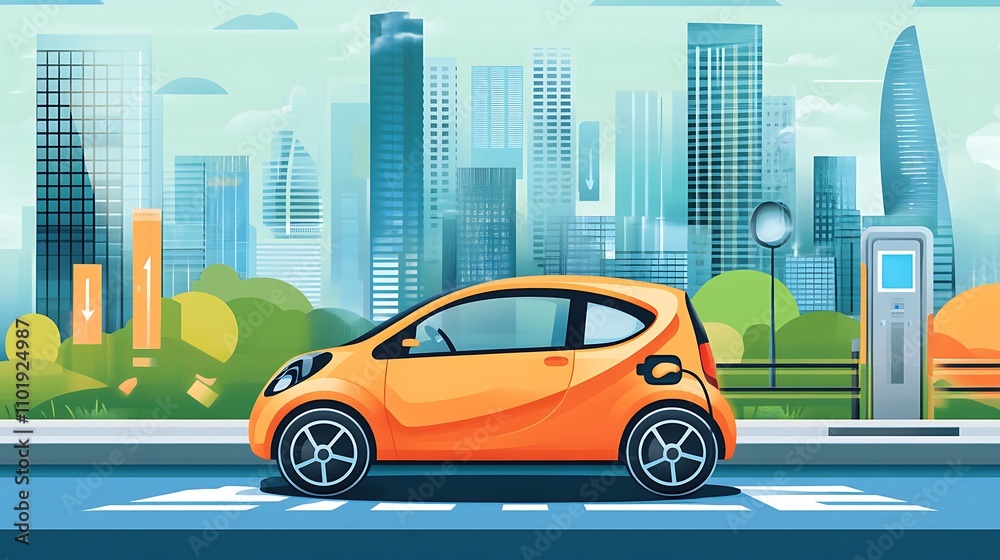 Electric Car Charging in the City