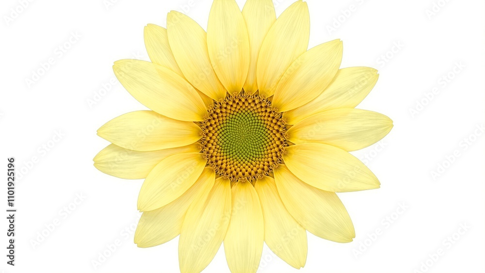 Obraz premium Vibrant sunflower on white background