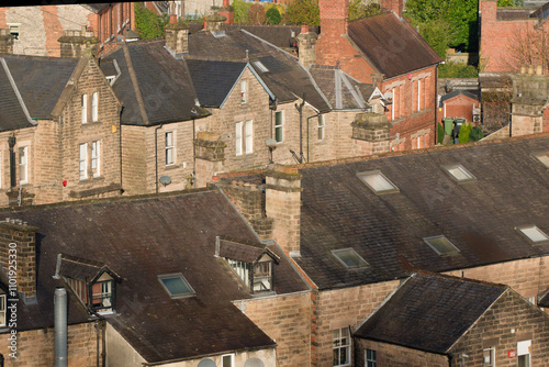 View of buildings in Matlock, Derbyshire, UK photo