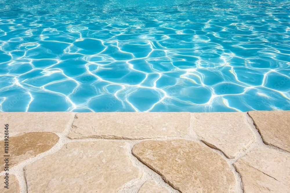 Obraz premium A clean aqua background with geometric water patterns resembling crystal reflections