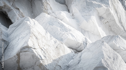 Wallpaper Mural White marble quarry showcasing large, rough stone blocks in a natural setting Torontodigital.ca