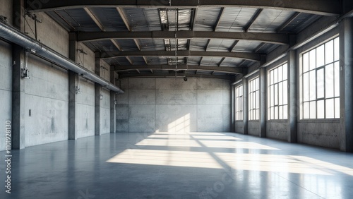 Industrial warehouse mockup featuring clean space for custom concepts