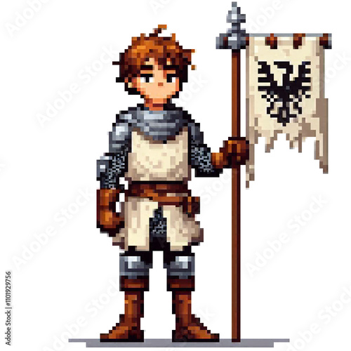 Pixel art banner boy