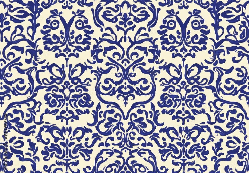 Modern damask pattern with a seamless background. Elegant, classical damask ornament, reminiscent of royal Victorian times, suitable for wallpapers, textiles, and wrapping. Modern damask pattern with a seamless background. Elegant, classical damask ornament, reminiscent of royal Victorian times, suitable for wallpapers, textiles, and wrapping.