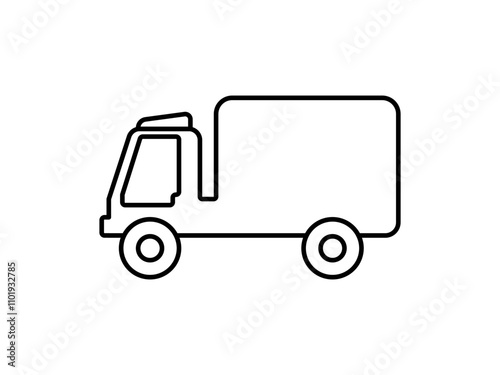 truck icon simple flat style pictogram for ui or ux, logo icon design sign symbol vector illustration, isolated on white