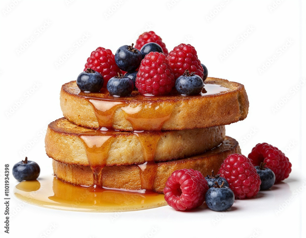 waffles with berries and blueberries isolated on white background waffles with berries and blueberries isolated on white background