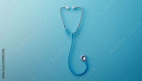 stethoscope on blue background
