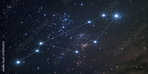 A stunning image of the Ursa Major constellation with its seven bright stars forming a ladle shape, astronomy, constellation