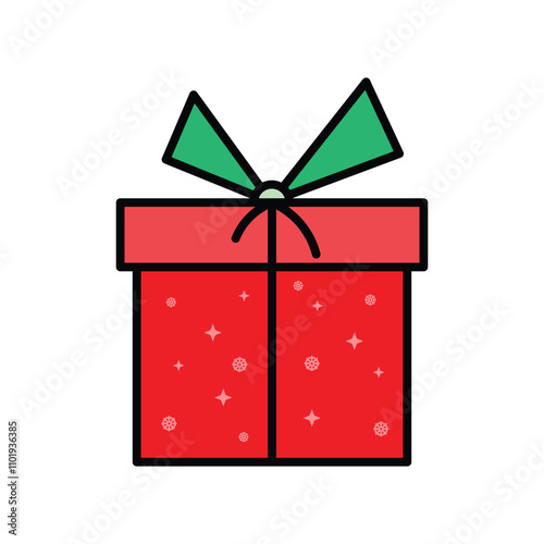 Winter gift icon, vector illustration, filled style, best used for web