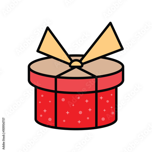 Winter gift icon, vector illustration, filled style, best used for web