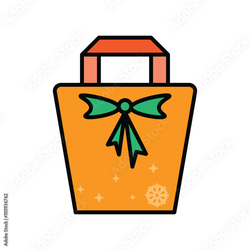 Winter gift icon, vector illustration, filled style, best used for web