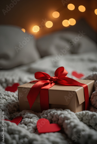 gift box on red background