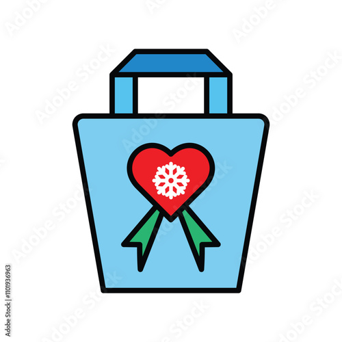 Winter gift icon, vector illustration, filled style, best used for web