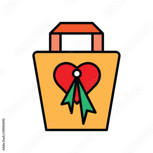 Winter gift icon, vector illustration, filled style, best used for web