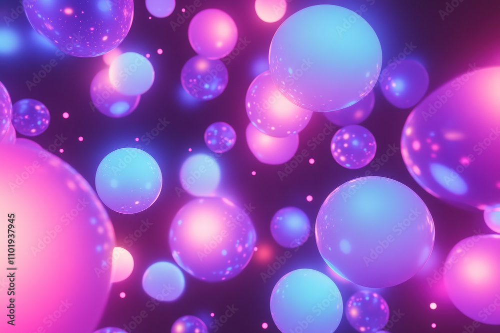 Vibrant Bubbles in a Neon Abstract Design Vibrant Bubbles in a Neon Abstract Design