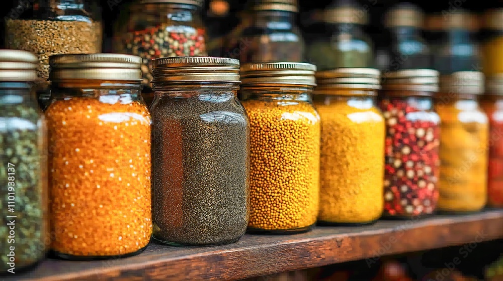 Vibrant Thanksgiving Spice Rack with Glass Jars Vibrant Thanksgiving Spice Rack with Glass Jars