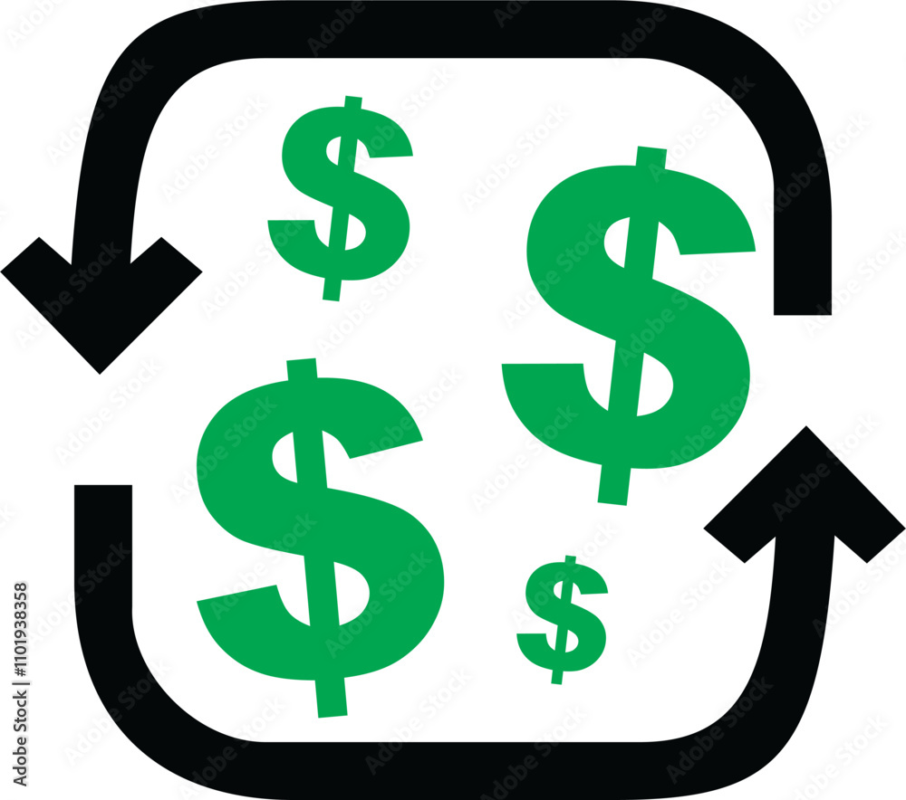 Money circulation icon vector
Money circulation icon vector