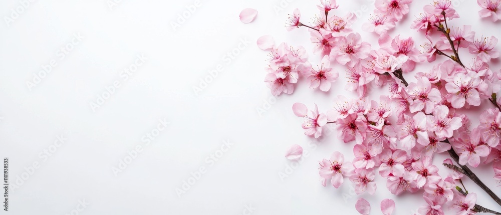 Cherry blossom in spring season isolated on white background with blank copy space Cherry blossom in spring season isolated on white background with blank copy space