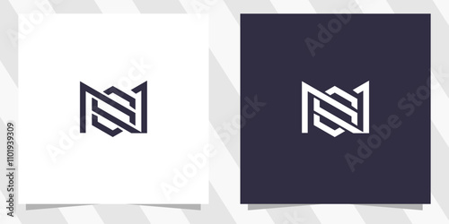 letter ns sn logo design