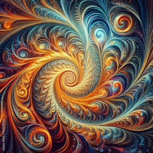 Fractal Swirls Complex fractal patterns in bright colors creatin