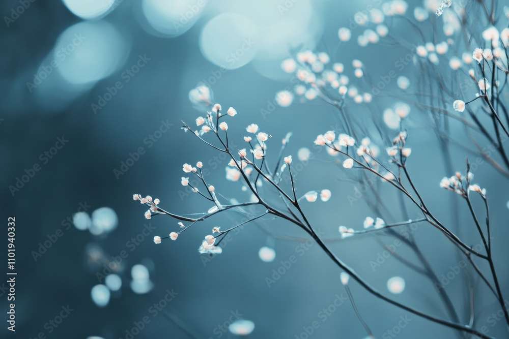 Minimalistic Twig with White Blossoms Minimalistic Twig with White Blossoms