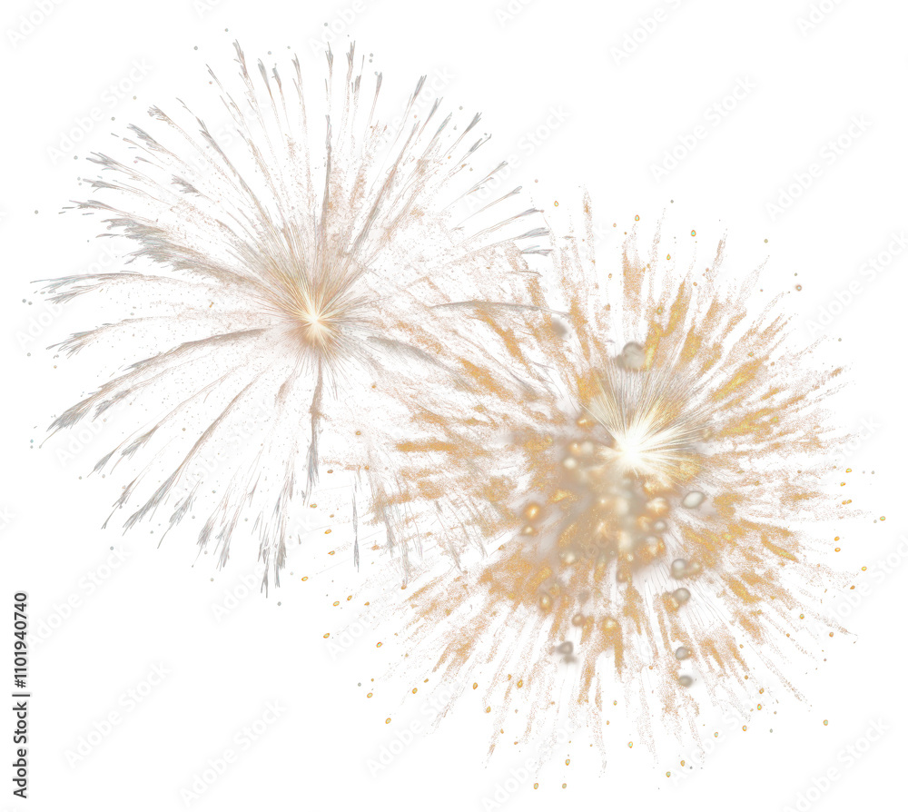 Fototapeta premium Colorful fireworks element PNG transparent