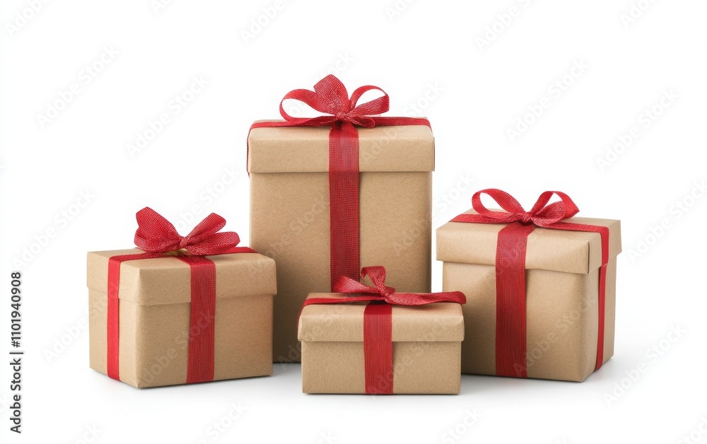 Fototapeta premium chistmas gift boxes, isolated white background