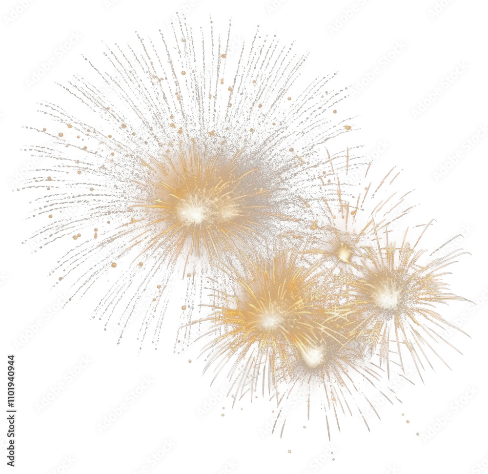 Obraz premium Colorful fireworks element PNG transparent