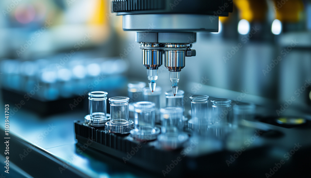 Laboratory vials that are filled for an examination Laboratory vials that are filled for an examination