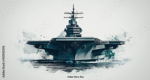 Vector illustration of Indian navy day, 4 th December.