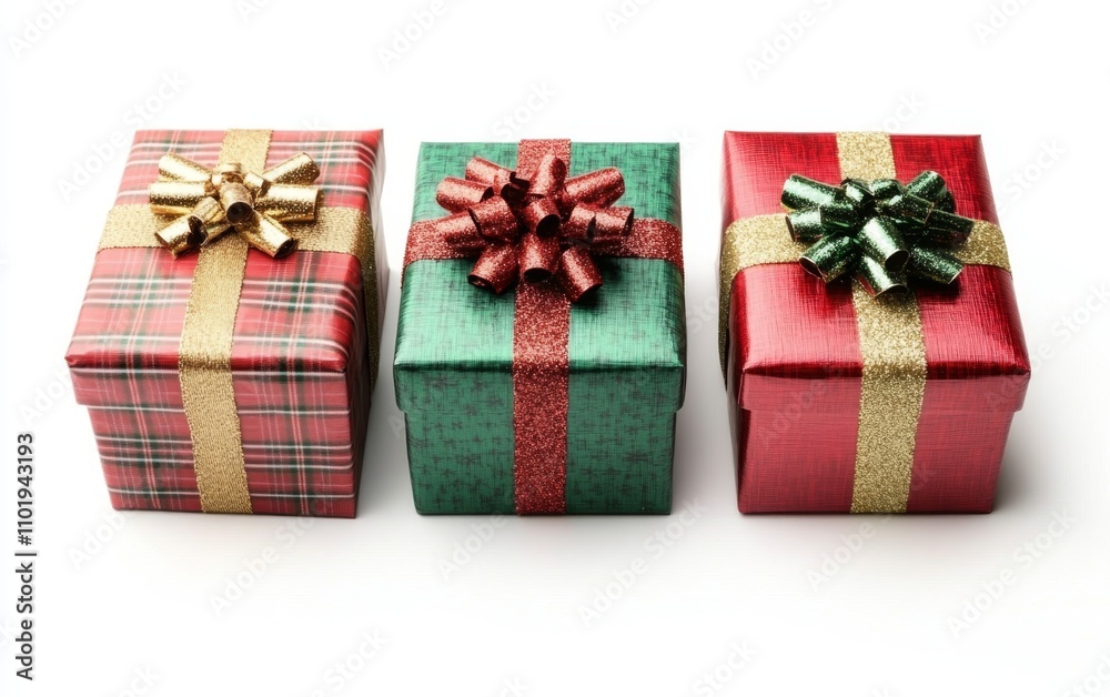 Fototapeta premium chistmas gift boxes, isolated white background