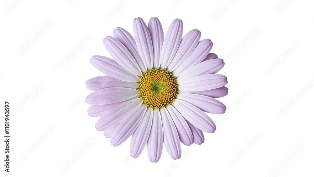 Elegant pale lilac daisy on white background Elegant pale lilac daisy on white background