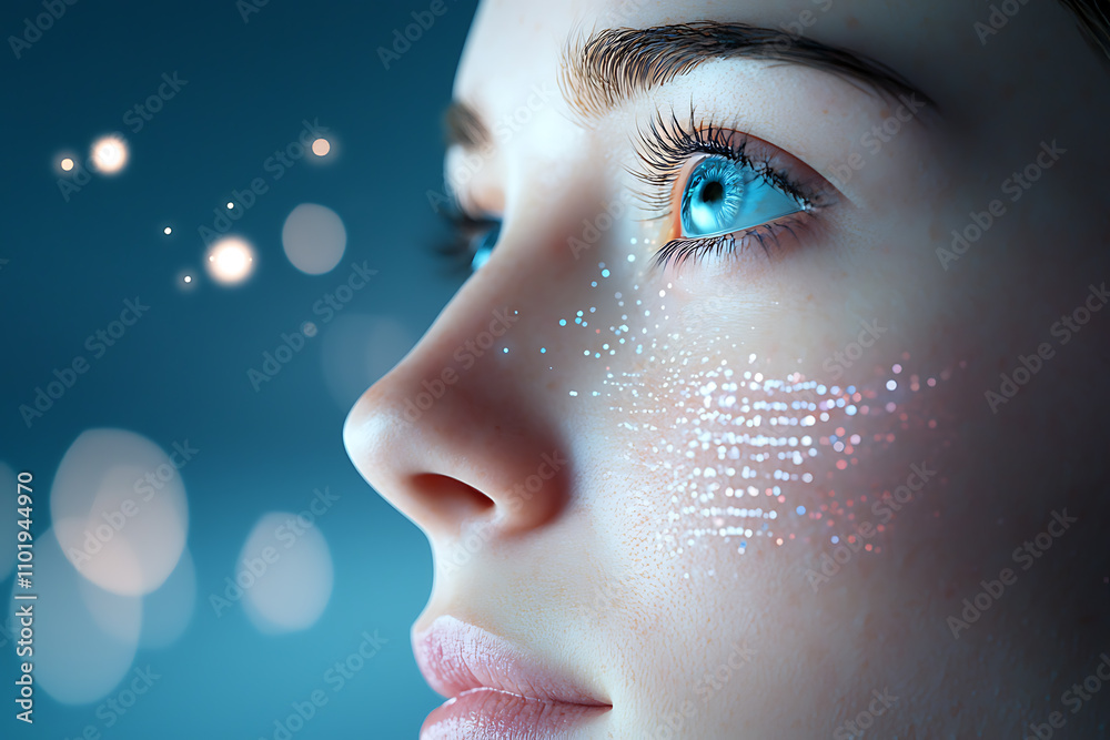 Fototapeta premium Innovative holographic health solutions healthcare facility digital portrait modern lab close-up personalized wellness