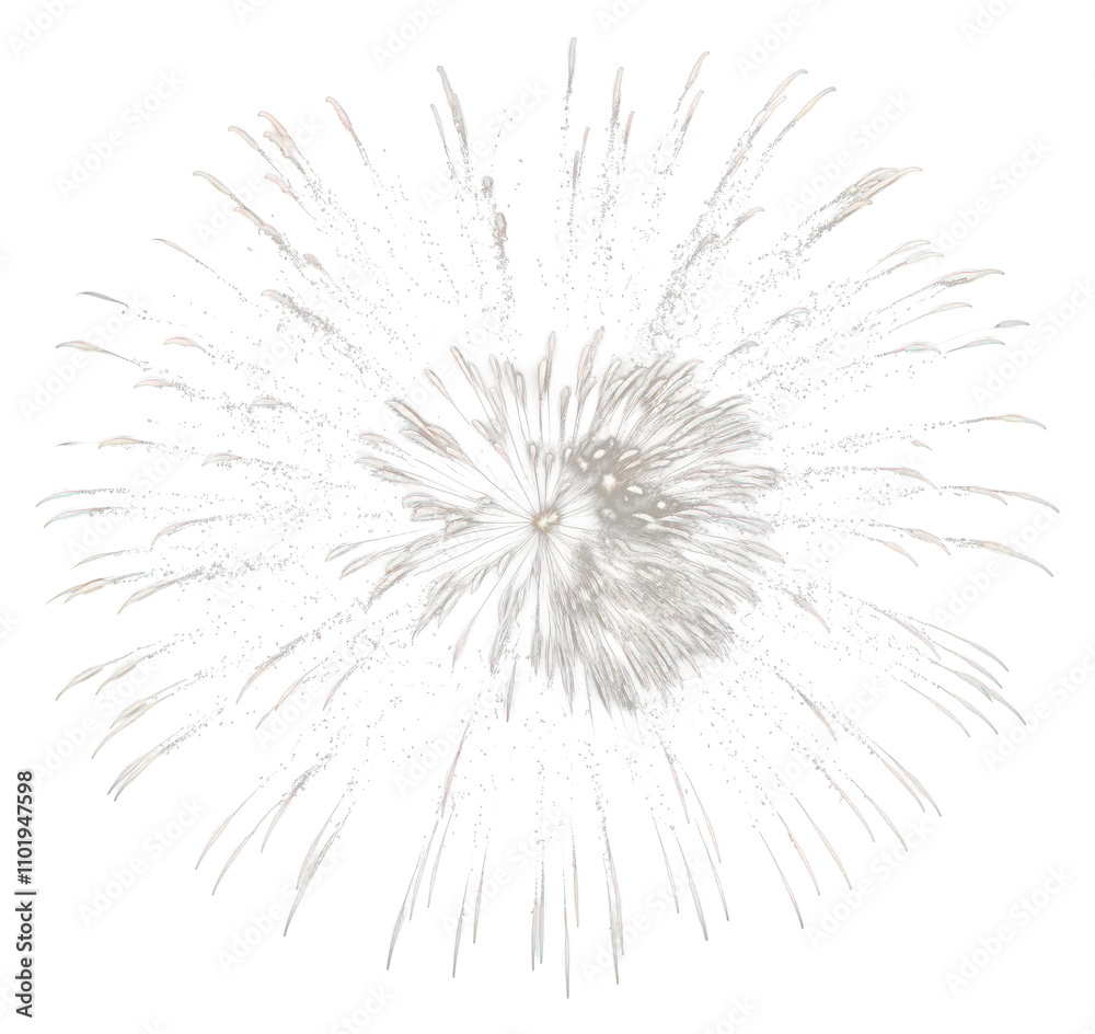 Naklejka premium Colorful fireworks element PNG transparent